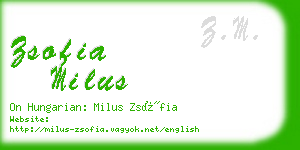 zsofia milus business card